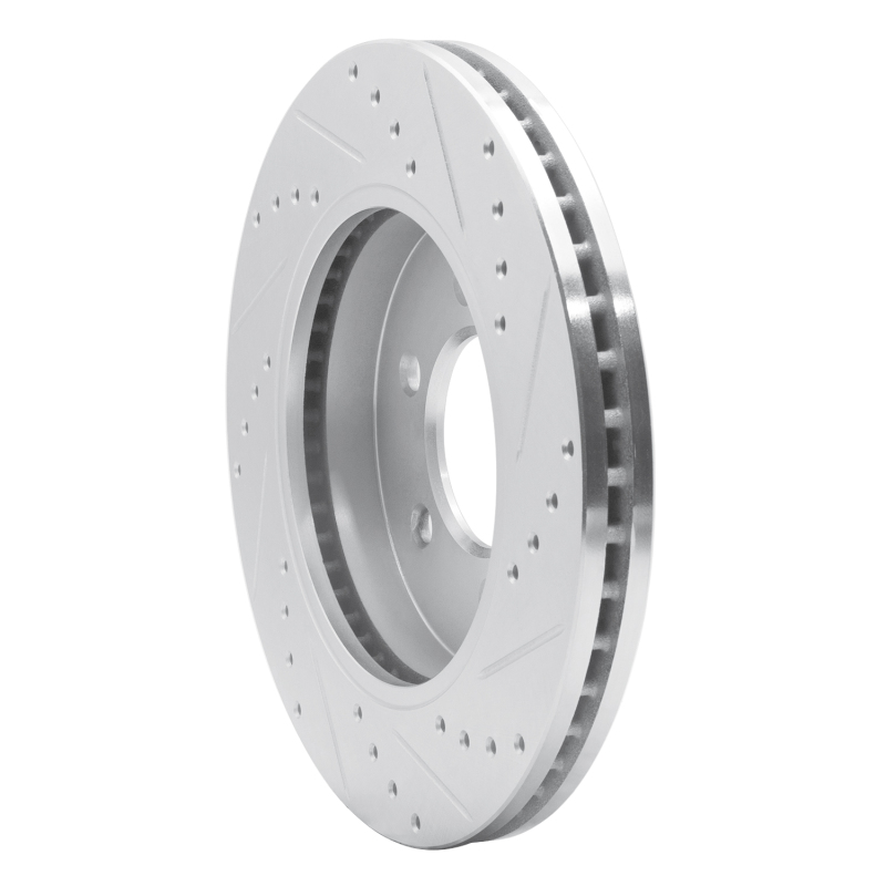 Ford F-150 Brake Rotor (1) - Front Left - R1 Concepts - Drilled & Slotted - Silver - `04-`08